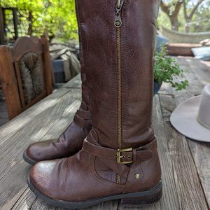 Guess Brown Leather Boots Sz 9M